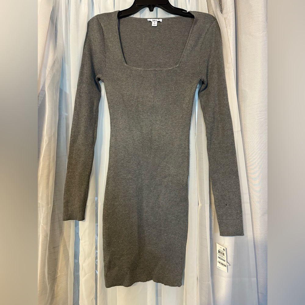 Bar III Long Sleeve Gray Dress